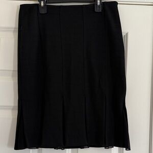 St. John Black Pencil Skirt with sheer pleats sz 6